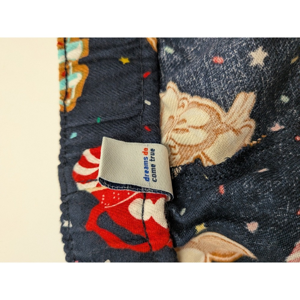 Disney Mickey Minnie Pluto Gingerbread Christmas Pajama Pants Navy Blue Flannel - Picture 14 of 16